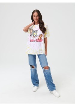 Sinsay - Koszulka tie dye Tom i Jerry - kremowy ze sklepu Sinsay w kategorii Bluzki damskie - zdjęcie 184793039