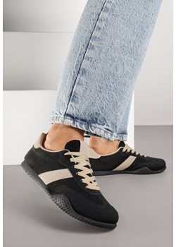 Czarno-Beżowe Sneakersy Ozdobione Tłoczeniem Halennesa ze sklepu renee.pl w kategorii Buty sportowe damskie - zdjęcie 184795429