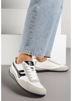Białe Sneakersy z Geometrycznym Motywem Arpolia ze sklepu renee.pl w kategorii Buty sportowe damskie - zdjęcie 184795459