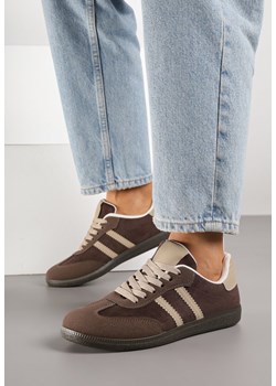 Brązowe Casualowe Sneakersy z Ekozamszu na Płaskiej Podeszwie Pemeriana ze sklepu renee.pl w kategorii Buty sportowe damskie - zdjęcie 184795549