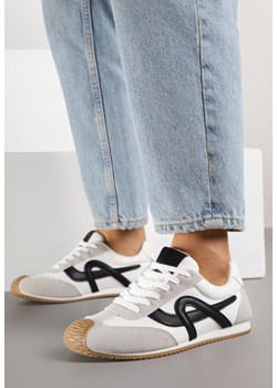 Białe Sneakersy Ozdobione Geometrycznym Motywem Ardetia ze sklepu born2be.pl w kategorii Buty sportowe damskie - zdjęcie 184795658