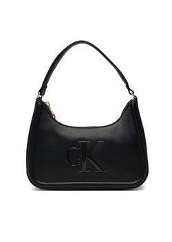 Calvin Klein Torebka Bold Ck Small Shoulder Bag LV04F3230G Czarny ze sklepu MODIVO w kategorii Torebki hobo - zdjęcie 184797636