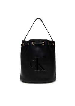 Calvin Klein Torebka Bold Ck Large Bucket Bag LV04F3232G Czarny ze sklepu MODIVO w kategorii Kopertówki - zdjęcie 184797669
