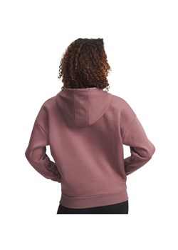 Damska bluza dresowa nierozpinana z kapturem Under Armour Project Rock Icon Fleece - różowa ze sklepu Sportstylestory.com w kategorii Bluzy damskie - zdjęcie 184799558