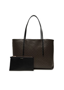 Torebka Calvin Klein Emblem Aop Tote W/ Pouch LV04F3266G Czarny ze sklepu eobuwie.pl w kategorii Torby Shopper bag - zdjęcie 184799717