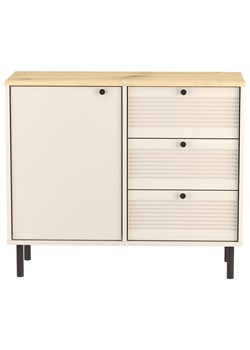 Komoda z 3 szufladami 100 cm kaszmir + dąb artisan P7-C93 ze sklepu Edinos.pl w kategorii Komody - zdjęcie 184801165