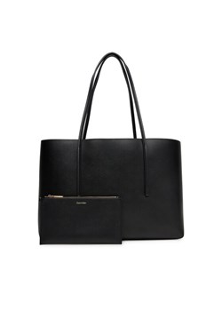 Torebka Calvin Klein Foil Logo Tote W/Pouch LV04F3274G Czarny ze sklepu eobuwie.pl w kategorii Torby Shopper bag - zdjęcie 184801607