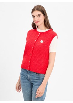 american vintage Damska kamizelka z dzianiny z zawartością alpaki - East Kobiety czerwony jednolity ze sklepu vangraaf w kategorii Kamizelki damskie - zdjęcie 184813407