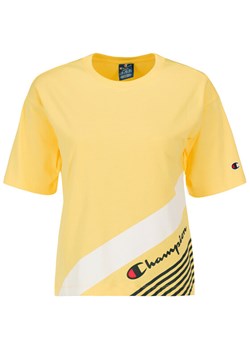 Champion T-Shirt C Logo Ribbed Cuffed 112765 Żółty Regular Fit ze sklepu MODIVO w kategorii Bluzki damskie - zdjęcie 184820086