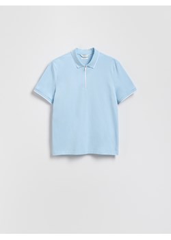 Reserved - Koszulka polo z merceryzowaną bawełną - jasnoniebieski ze sklepu Reserved w kategorii T-shirty męskie - zdjęcie 184820428
