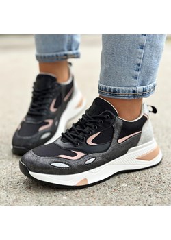 Czarne sneakersy półbuty damskie Vinceza 10728 Bk/pn ze sklepu suzana.pl w kategorii Buty sportowe damskie - zdjęcie 184821276