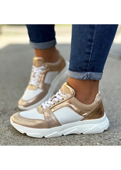 Złote sneakersy damskie M.Daszyński 2061-1 - id: 20301 - marki Daszyński - 184825458 Złote sneakersy damskie M.Daszyński 2061-1 ze sklepu suzana.pl w kategorii Buty sportowe damskie - zdjęcie 184825458