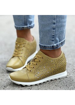Złote botki damskie sneakersy Jezzi Asa170-3 ze sklepu suzana.pl w kategorii Półbuty damskie - zdjęcie 184827218