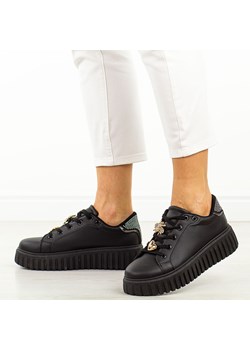 Czarne sneakersy damskie Jezzi News 4756 ze sklepu suzana.pl w kategorii Półbuty damskie - zdjęcie 184829555