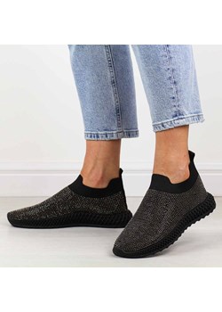 Czarne sportowe buty damskie z cyrkoniami DiA Tw121 ze sklepu suzana.pl w kategorii Buty sportowe damskie - zdjęcie 184834299