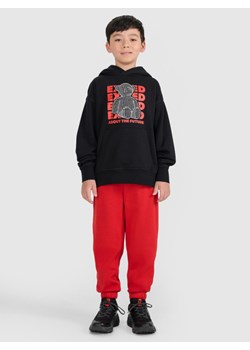 Chłopięce spodnie dresowe joggery 4F 4FJRAW25TTROM1634 - czerwone ze sklepu Sportstylestory.com w kategorii Spodnie chłopięce - zdjęcie 184839475