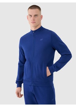Męska bluza dresowa rozpinana bez kaptura 4F 4FWMM00TSWSM1463 - granatowa ze sklepu Sportstylestory.com w kategorii Bluzy męskie - zdjęcie 184839618