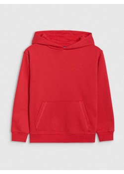 Chłopięca bluza dresowa nierozpinana z kapturem 4F 4FJRAW25TSWSM2490 - czerwona ze sklepu Sportstylestory.com w kategorii Bluzy chłopięce - zdjęcie 184839636