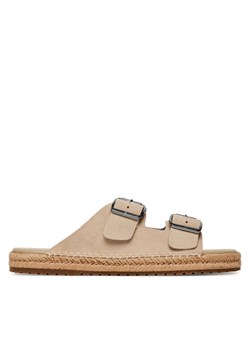 Espadryle Tommy Hilfiger Flex Jutte Hilfiger Suede Sandal FM0FM05503 Beżowy ze sklepu eobuwie.pl w kategorii Espadryle męskie - zdjęcie 184840117