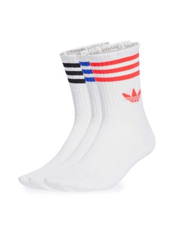 adidas Zestaw 3 par wysokich skarpet unisex 3-Stripes JV7404 Kolorowy ze sklepu MODIVO w kategorii Skarpetki damskie - zdjęcie 184843985