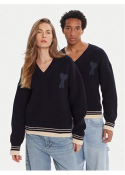 AMI PARIS Sweter UKS268.KN0068 Granatowy Regular Fit ze sklepu MODIVO w kategorii Swetry męskie - zdjęcie 184844046