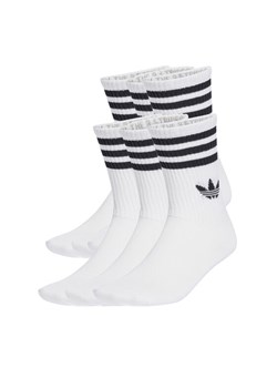 adidas Zestaw 6 par wysokich skarpet unisex 3-Stripes JV7410 Biały ze sklepu MODIVO w kategorii Skarpetki damskie - zdjęcie 184844077