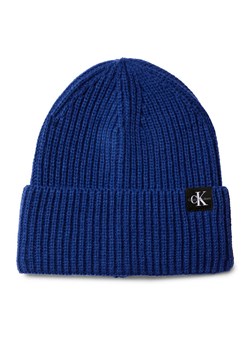Czapka Calvin Klein Jeans Monogram Rib Beanie IU0IU00440 Niebieski ze sklepu eobuwie.pl w kategorii Czapki dziecięce - zdjęcie 184846268
