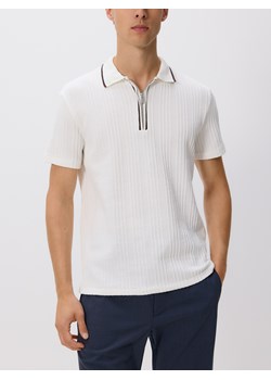 Reserved - Strukturalne polo regular fit - złamana biel ze sklepu Reserved w kategorii T-shirty męskie - zdjęcie 184848359
