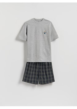 Reserved - Dwuczęściowa piżama z haftem - ciemnoszary ze sklepu Reserved w kategorii Piżamy męskie - zdjęcie 184848615