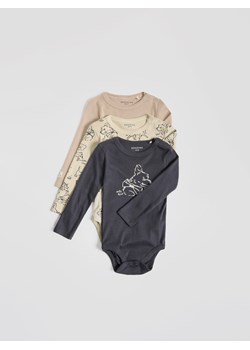 Reserved - Bawełniane body 3 pack - beżowy ze sklepu Reserved w kategorii Odzież dla niemowląt - zdjęcie 184848617