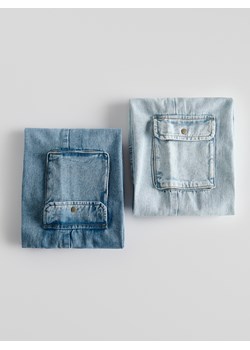 Reserved - Jeansy wide leg z kieszeniami cargo - niebieski ze sklepu Reserved w kategorii Spodnie dziewczęce - zdjęcie 184853995
