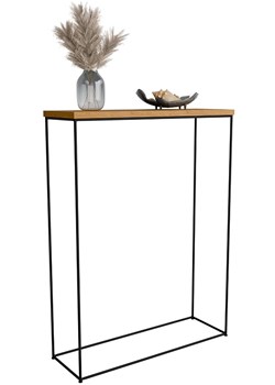 Minimalistyczna konsola do przedpokoju dąb lancelot + czarny H6-T17 ze sklepu Edinos.pl w kategorii Konsole - zdjęcie 184854526