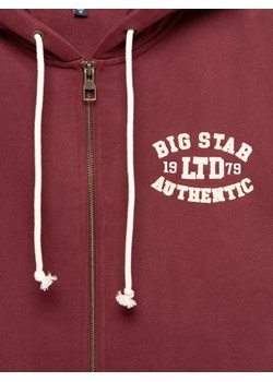 Bluza męska rozpinana z kapturem z kolekcji Authentic bordowa Karol 604 ze sklepu Big Star w kategorii Bluzy męskie - zdjęcie 184856725