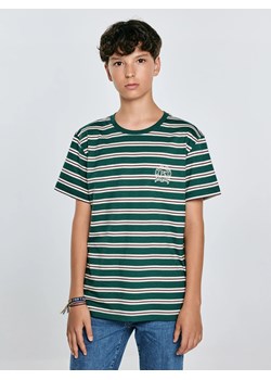 Koszulka chłopięca w paski zielona Sewer 304 ze sklepu Big Star w kategorii T-shirty chłopięce - zdjęcie 184856765