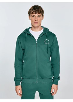 Bluza męska rozpinana z kapturem zielona Ajron 304 ze sklepu Big Star w kategorii Bluzy męskie - zdjęcie 184856789