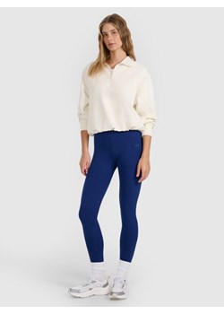 Damskie legginsy dzianinowe 4F 4FWMM00TTIGF195 - granatowe ze sklepu Sportstylestory.com w kategorii Spodnie damskie - zdjęcie 184857206