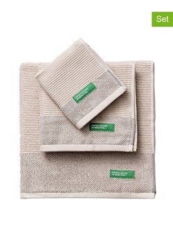 Benetton 3-częściowy zestaw ręczników w kolorze beżowym ze sklepu Limango Polska w kategorii Poszetki i butonierki - zdjęcie 184857897