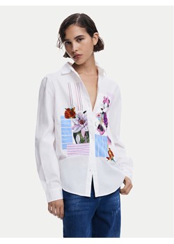 Desigual Koszula Flowers Minnie 25SWCW24 Biały Regular Fit ze sklepu MODIVO w kategorii Koszule damskie - zdjęcie 184861167