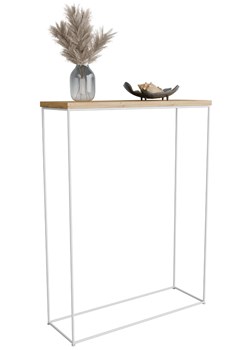 Konsola minimalistyczna do przedpokoju dąb artisan + biały S8-F94 ze sklepu Edinos.pl w kategorii Konsole - zdjęcie 184862677