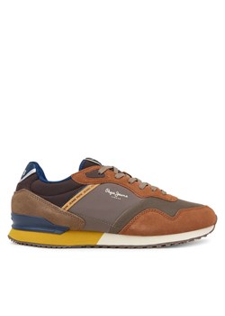 Sneakersy Pepe Jeans London Brick PMS400011 Brązowy ze sklepu eobuwie.pl w kategorii Buty sportowe męskie - zdjęcie 184863768
