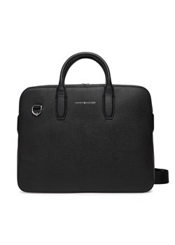 Torba na laptopa Tommy Hilfiger Th Business Leather Computer Bag AM0AM13642 Czarny ze sklepu eobuwie.pl w kategorii Torby na laptopa - zdjęcie 184863789