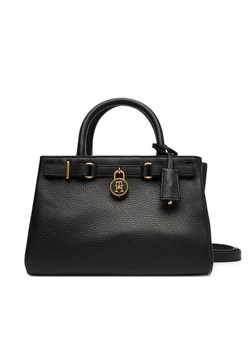 Tommy Hilfiger Torebka American Icon Mini Tote Leather AW0AW17926 Czarny ze sklepu MODIVO w kategorii Kuferki - zdjęcie 184866818