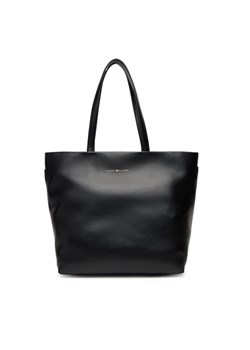 Torebka Tommy Hilfiger Th Logotape Tote AW0AW17693 Czarny ze sklepu eobuwie.pl w kategorii Torby Shopper bag - zdjęcie 184871215