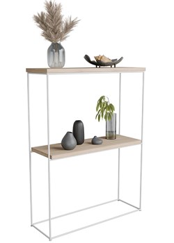 Minimalistyczna konsola pod lustro  dąb sonoma + biały  F3-H51 ze sklepu Edinos.pl w kategorii Konsole - zdjęcie 184874587