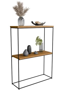 Minimalistyczna konsola dąb lancelot + czarny H2-G31 ze sklepu Edinos.pl w kategorii Konsole - zdjęcie 184874607
