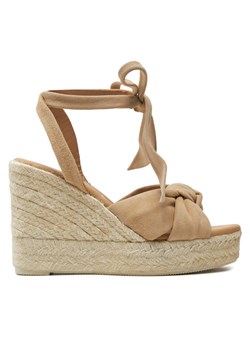 Manebi Espadryle Hamptons Wedge Espadrilles With Knot M 1.1 WS Beżowy ze sklepu MODIVO w kategorii Espadryle damskie - zdjęcie 184875149
