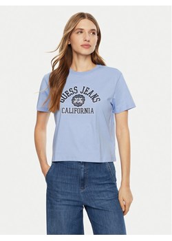 Guess Jeans T-Shirt W5RI43 K8HM0 Niebieski Regular Fit ze sklepu MODIVO w kategorii Bluzki damskie - zdjęcie 184875159