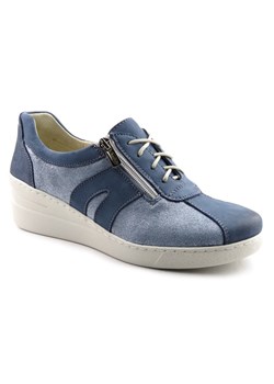 Sneakersy damskie ze skóry naturalnej - Helios 377, granatowe ze sklepu ulubioneobuwie w kategorii Półbuty damskie - zdjęcie 184876336