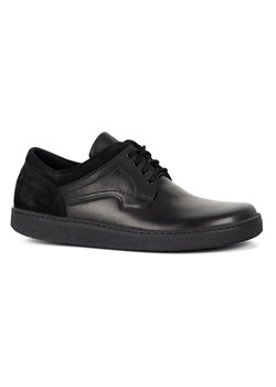 Buty męskie casual skórzane sznurowane BAREFOOT FRIENDLY 1291 czarne ze sklepu butyolivier w kategorii Półbuty męskie - zdjęcie 184879255