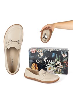 Barefoot damskie mokasyny skórzane minimalistyczne letnie 1288AR beżowe ze sklepu butyolivier w kategorii Półbuty damskie - zdjęcie 184879268